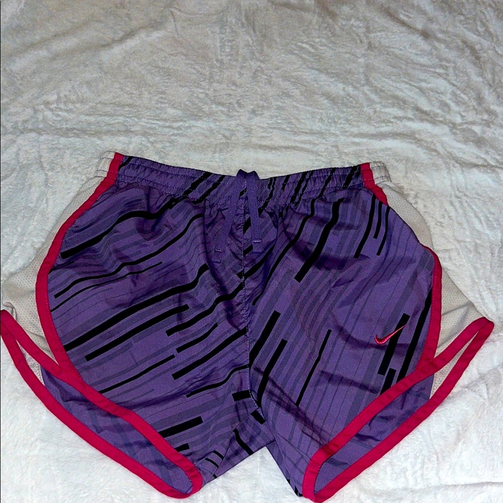 Nike Purple Dri-FIT Shorts with Black Stripes